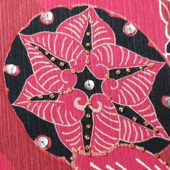 Alia Women's Blouse Size 14 Beaded and Sequin Long Sleeve Abstract Floral - Picture 7 of 9